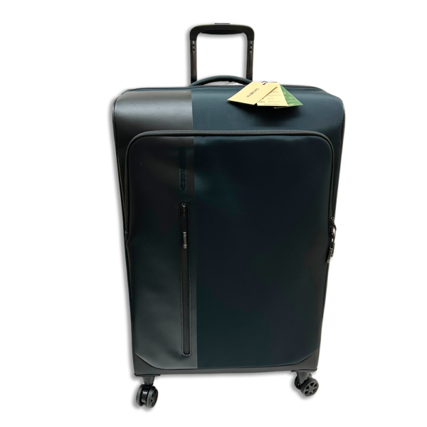 A large canvas suitcase