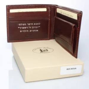 ארנק עור איטלקי אולד אנגלר דגם 8025 בצבע חום